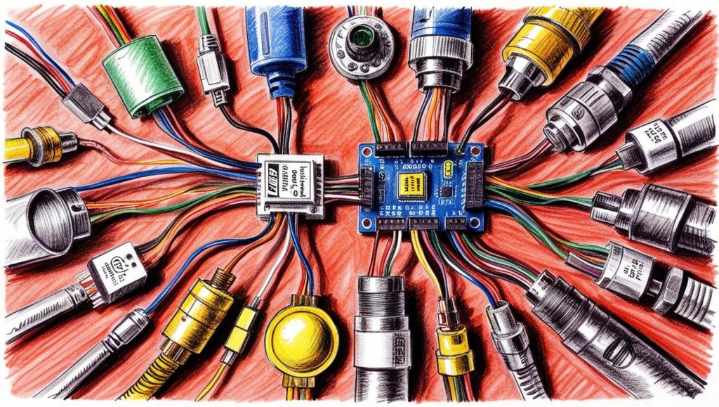 A microcontroller to which many sensors are connected. The sensor data streams are combined and analyzed on a server, using a machine learning model. The results from the machine learning model are used to control a system in real-time. Therefore, it is required that the model execution time is faster than the sensor data collection frequency.